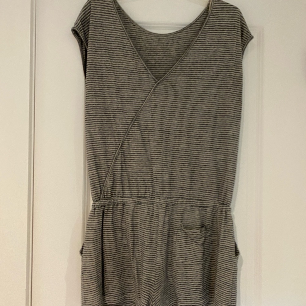 Prana Retrieve Romper Hemp Organic Cotton Stripes Lagenlook - Picture 5 of 6